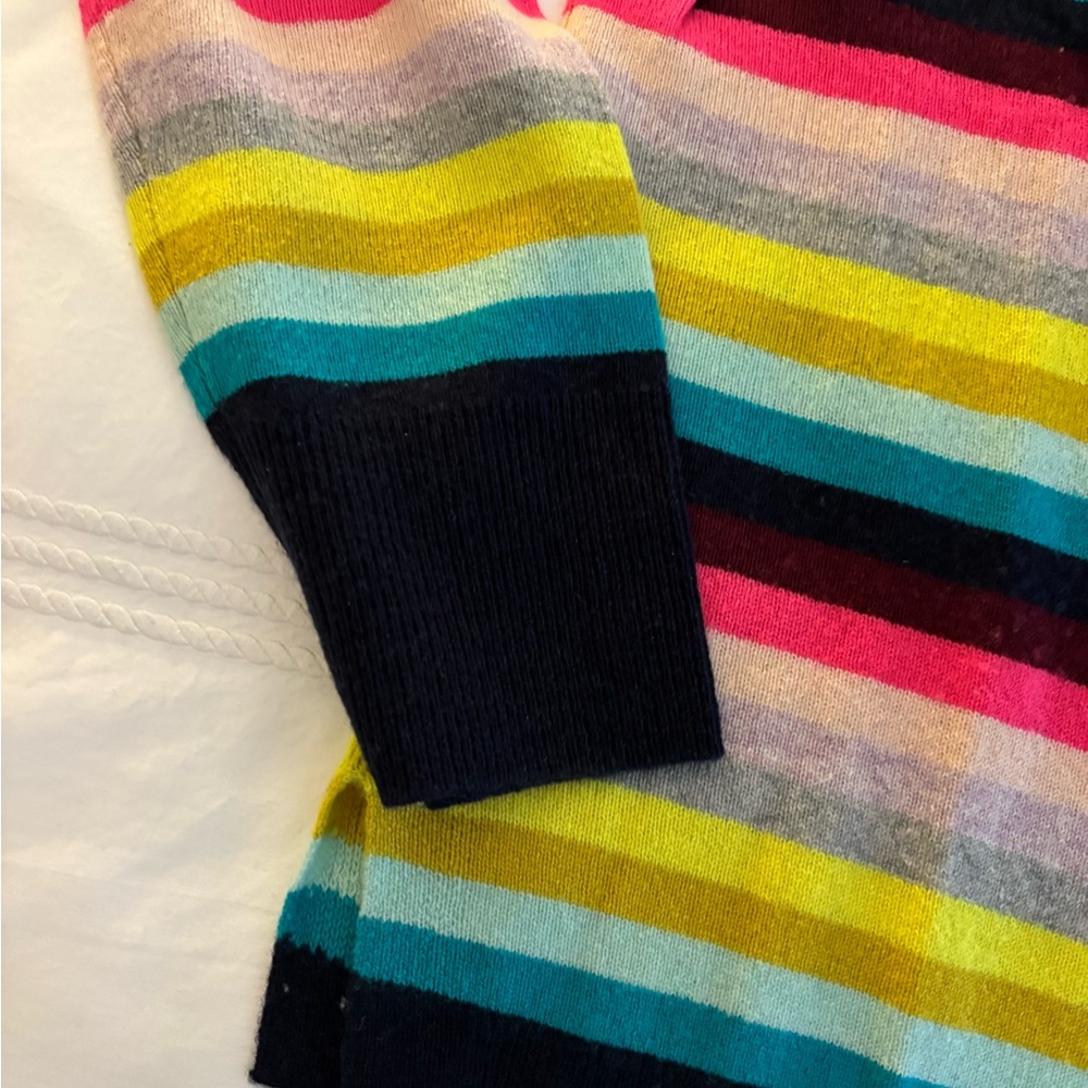 J. Crew Colorful Cashmere Striped Crewneck Sweater - Picture 4 of 5